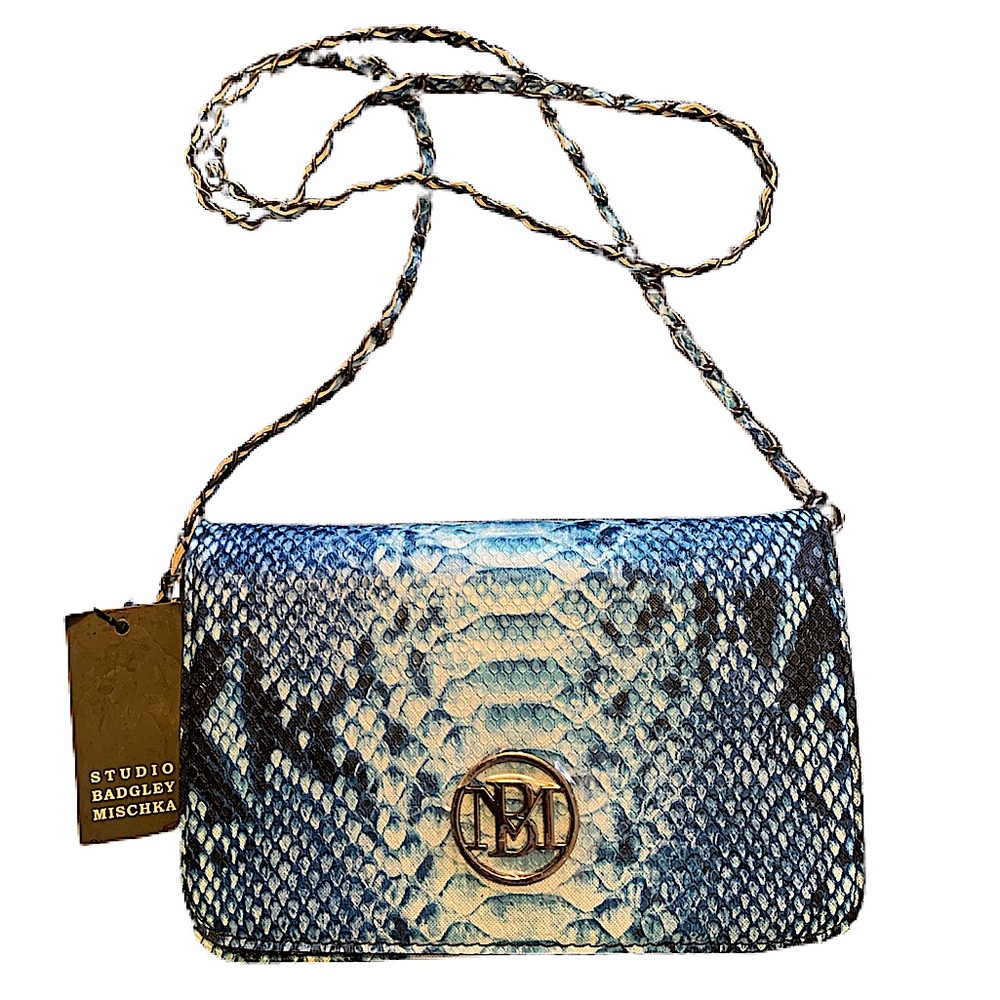 NWT Badgley Mischka snake print crossbody bag